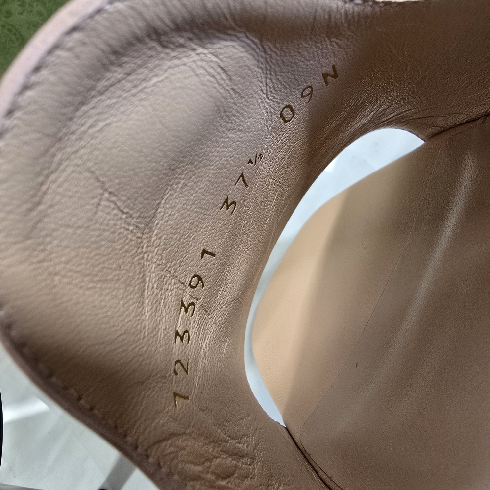 Gucci Blondie Blush Slide Sandals with Gold Logo - Picture 7 of 12